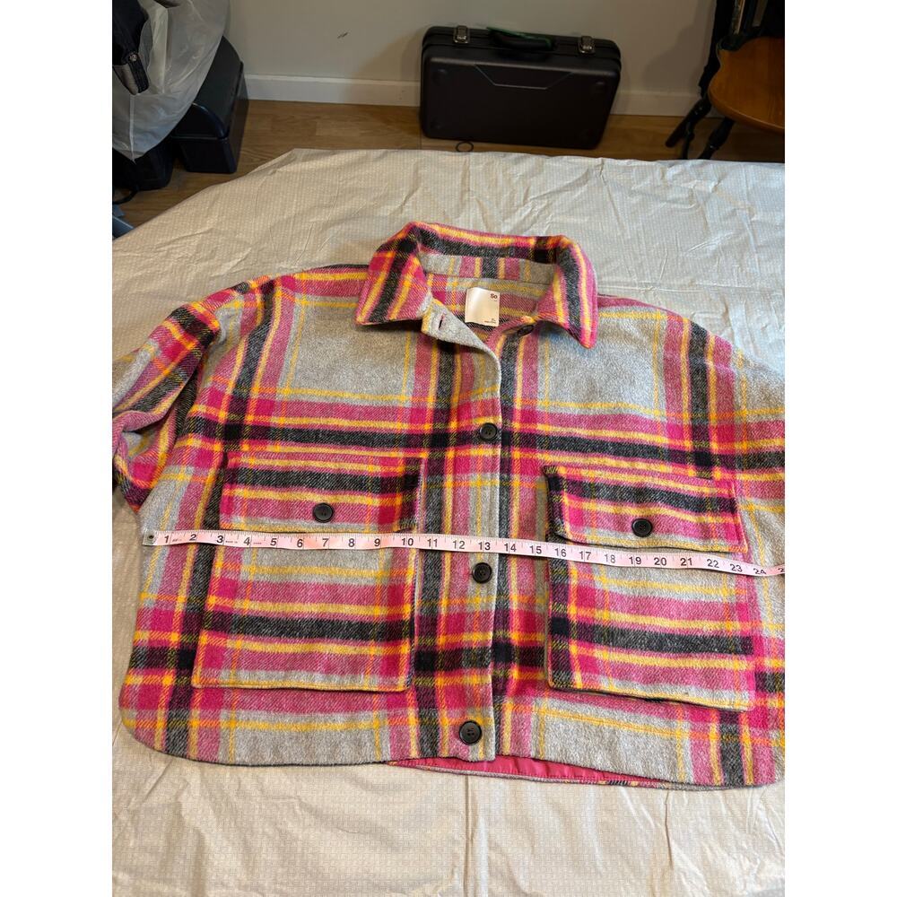 Juniors cropped plaid Shacket size XL - Picture 4 of 8